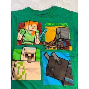 Mojang Boys Minecraft T-shirt Tee Shirt Green New Size Large L 10/12